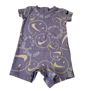 Nike Kids Bodysuit in Purple with Smiley Faces